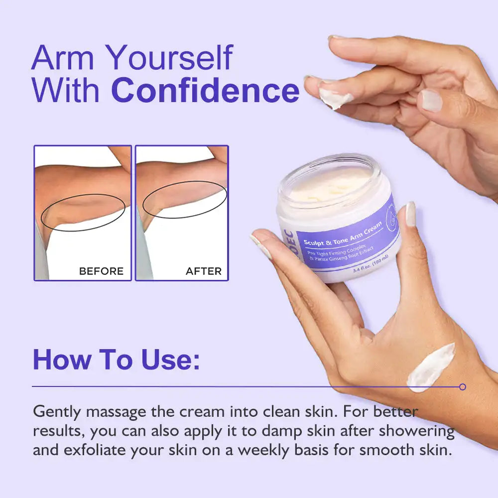 100Ml KOEC Ginseng Sculpt & Tone Arm Cream Tightening Firming Smoothing Hydrolyzed Collagen Ginseng Extract Avocado Shea Butter