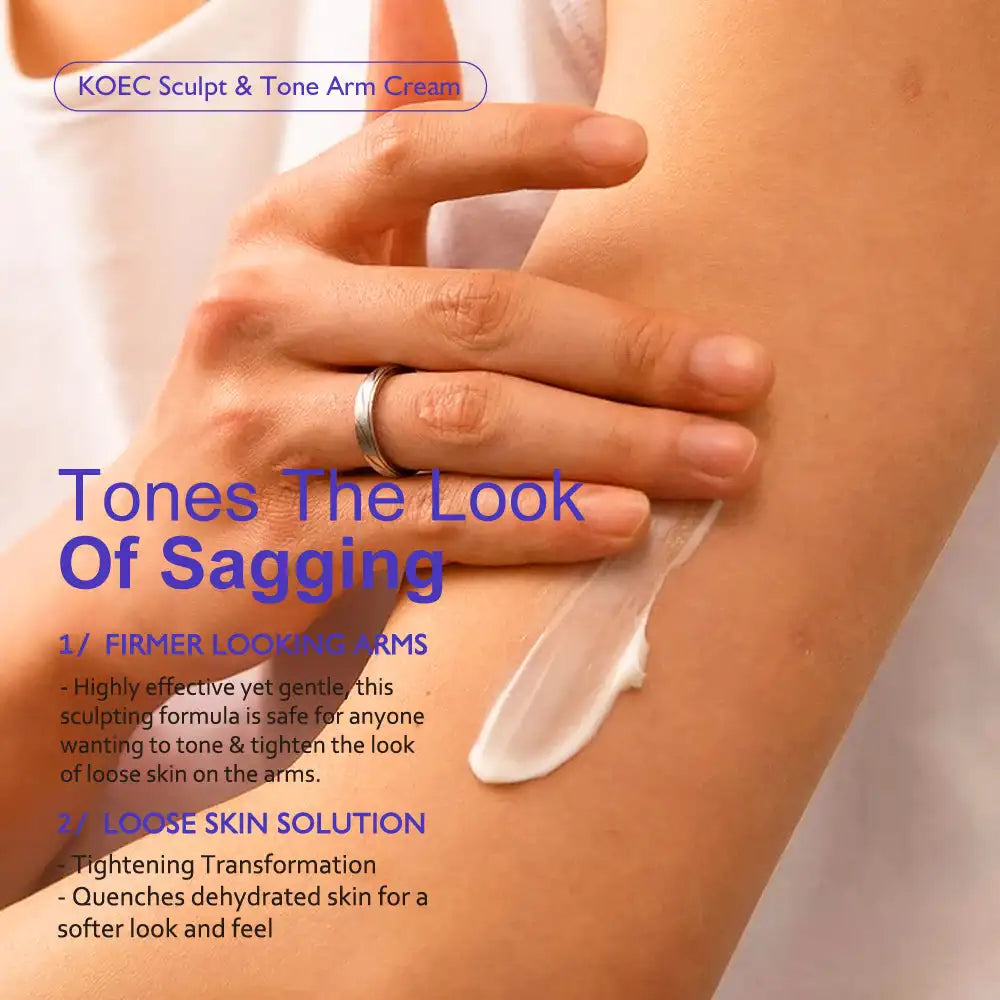 100Ml KOEC Ginseng Sculpt & Tone Arm Cream Tightening Firming Smoothing Hydrolyzed Collagen Ginseng Extract Avocado Shea Butter