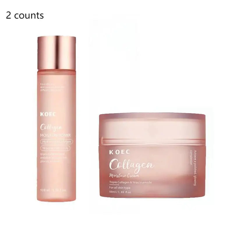 Collagen Toner + Triple Collagen Moisturizing Cream, Facial Moisturizing Moisturizing Nourishing and Brightening Skin Tone