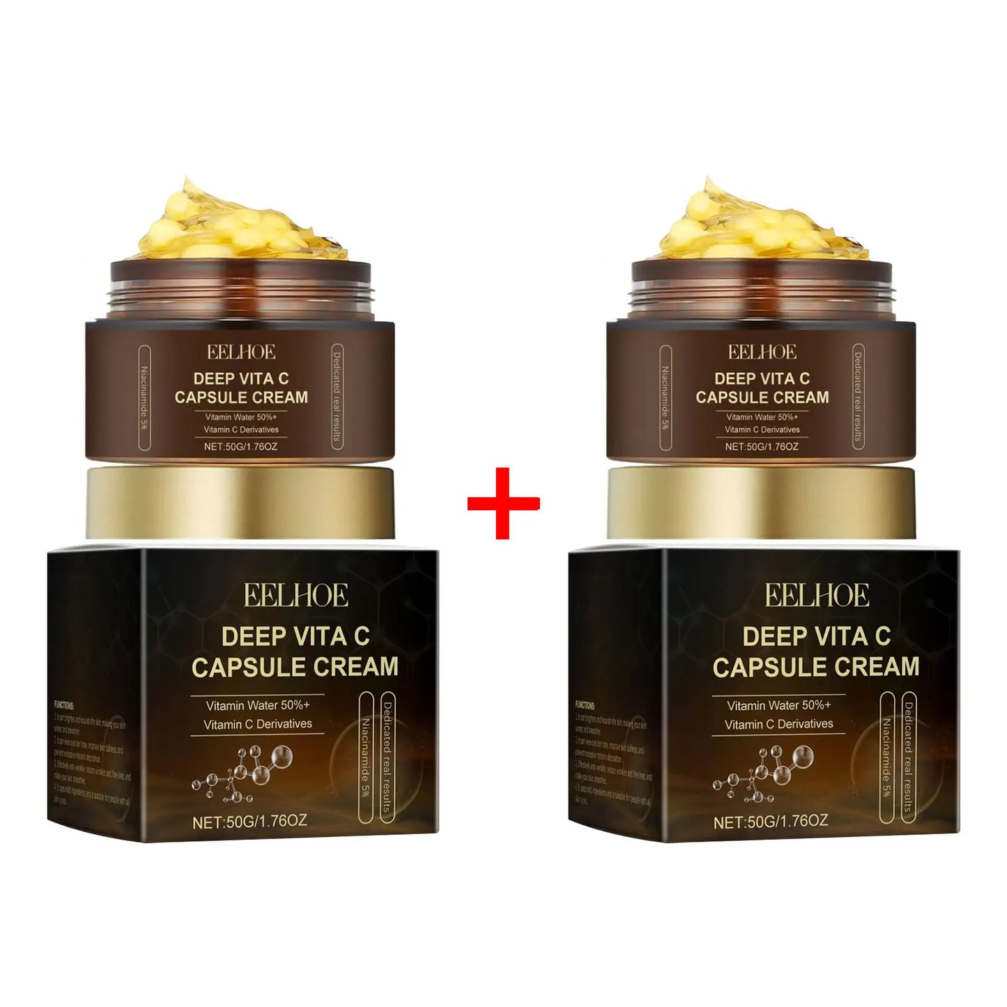Capsule Cream Vitamin C for Face Pigmentation Removal Hydrated Skin Moisturizing Brightening Even Skin Tone Firming Face Cream