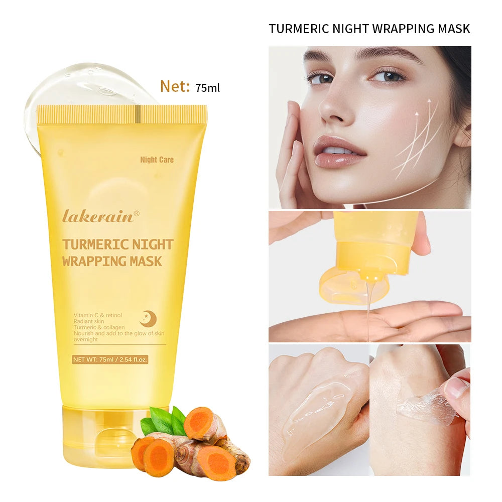 Kojic Acid Turmeric Overnight Wrapping Peel off Mask Mask Pack Hydrolyzed Nourishes 8 Hours Collagen Face Mask Skincare