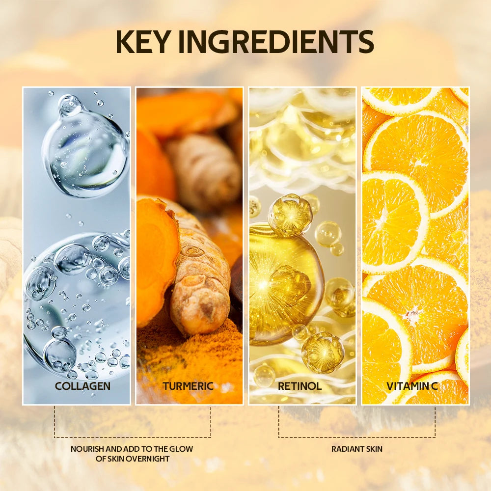 Kojic Acid Turmeric Overnight Wrapping Peel off Mask Mask Pack Hydrolyzed Nourishes 8 Hours Collagen Face Mask Skincare