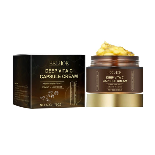Capsule Cream Vitamin C for Face Pigmentation Removal Hydrated Skin Moisturizing Brightening Even Skin Tone Firming Face Cream