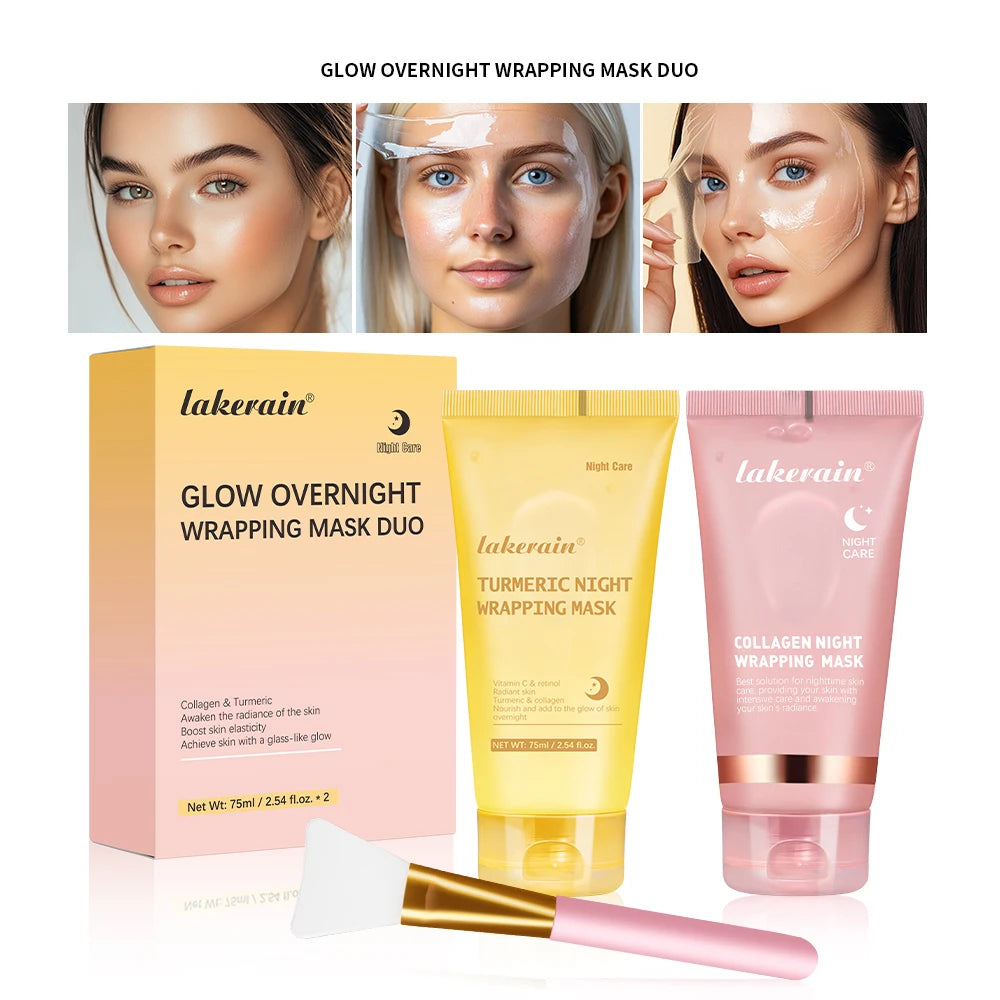 Collagen Jelly Cream Hydrolyzed Collagen Overnight Facial Mask Wrapping Peel-Off Mask Hydrating Firming Moisturizing Skincare