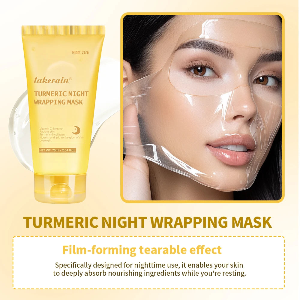 Kojic Acid Turmeric Overnight Wrapping Peel off Mask Mask Pack Hydrolyzed Nourishes 8 Hours Collagen Face Mask Skincare