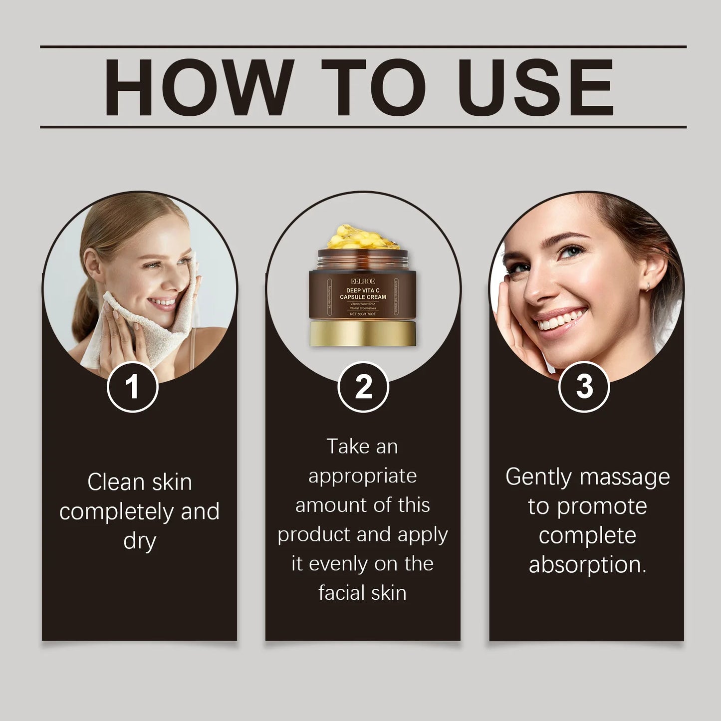 Capsule Cream Vitamin C for Face Pigmentation Removal Hydrated Skin Moisturizing Brightening Even Skin Tone Firming Face Cream