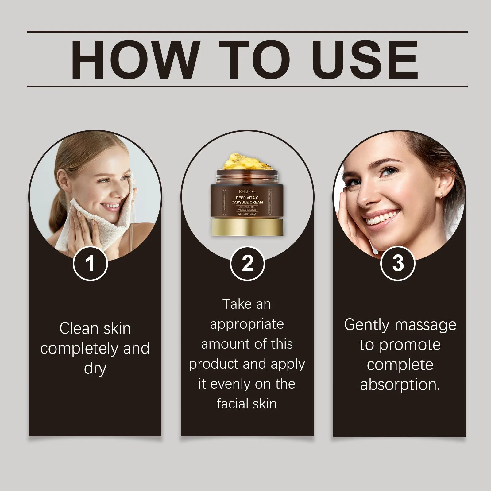 Capsule Cream Vitamin C for Face Pigmentation Removal Hydrated Skin Moisturizing Brightening Even Skin Tone Firming Face Cream